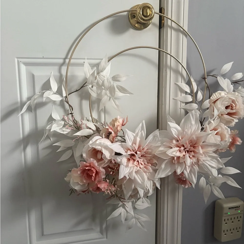 Blush Pink and White Floral Hoop Wreath | NEW with tags | Joanne Fabrics